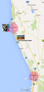 Perth to Skydive Jurien Bay map